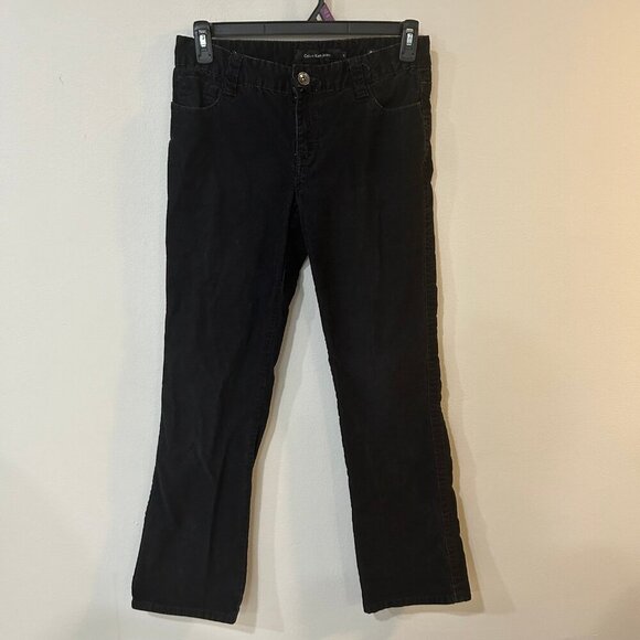 Calvin Klein Bootcut Corduroy Velour Black Pants Lean Bootcut Women's Size 8 - Picture 1 of 4